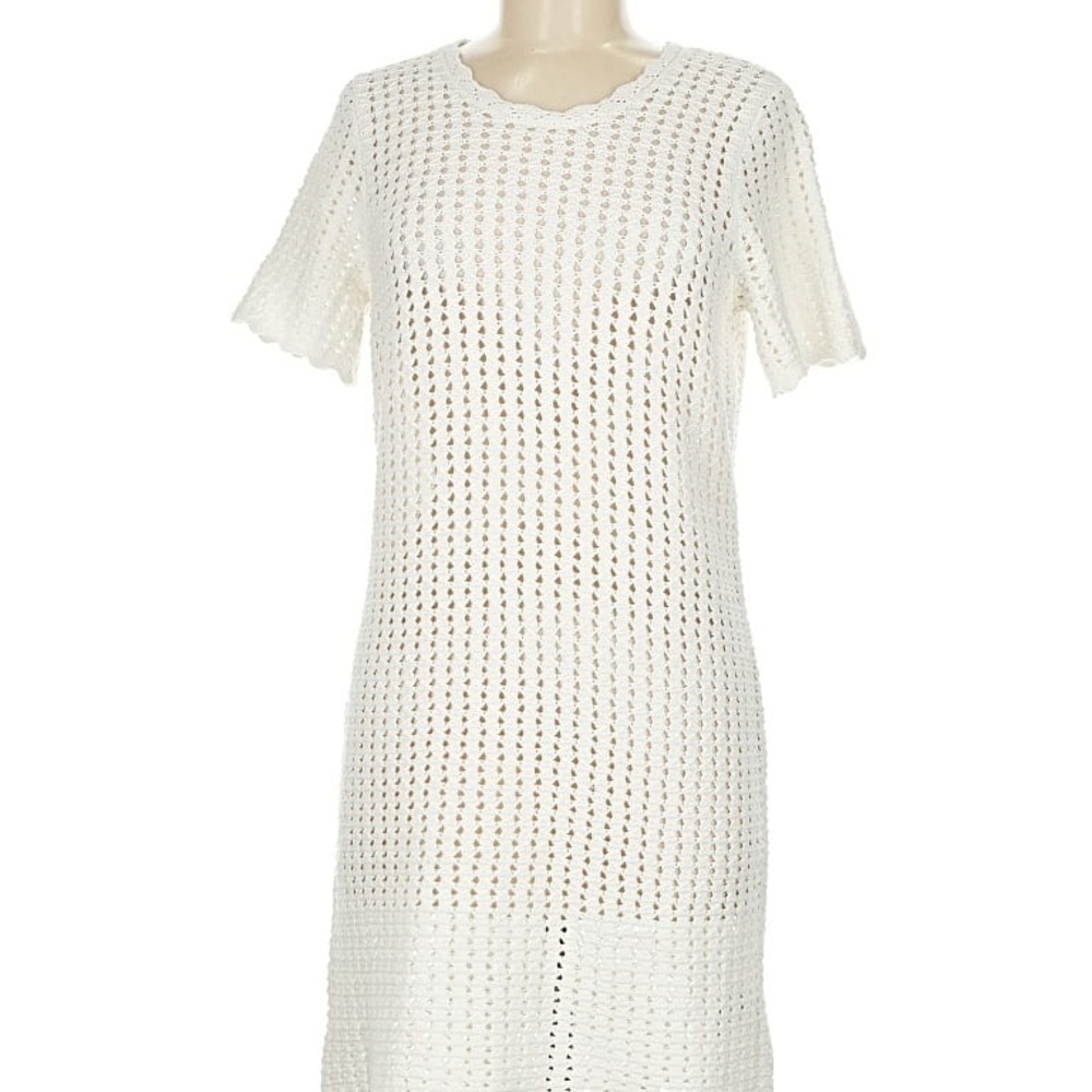Gap Cream Crochet Open-Knit Short Sleeve dress